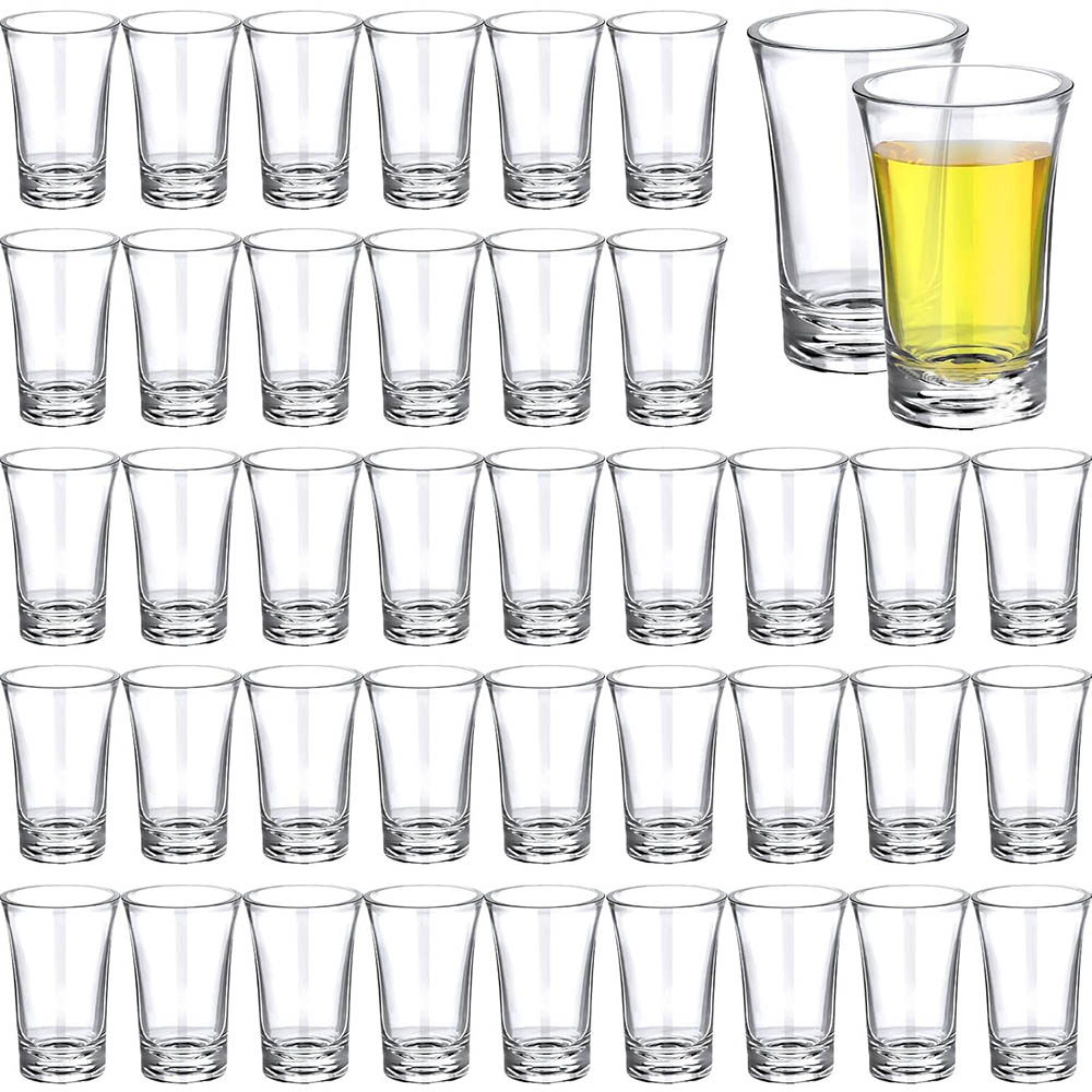 Espresso Shot Glass - แก้วช็อตอะคริลิกขนาด 1.2 ออนซ์ ชุดใหญ่ ฐานหนา แก้วช็อตพลาสติกใส