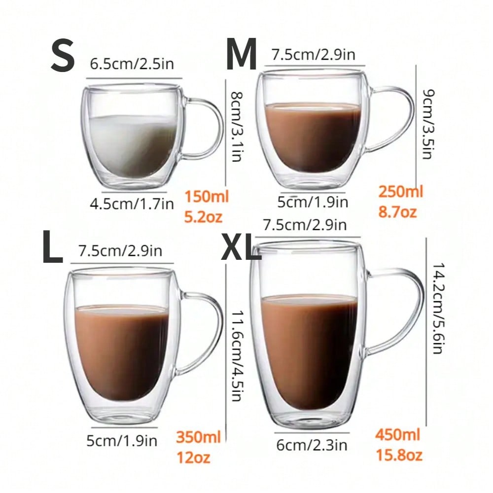 1PC Double Walled ถ้วยแก้วจับโ - Espresso Shot Glass บทวิจารณ์และราคา